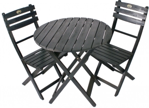 Black Acacia Folding Bistro Chair (Table Not Included)