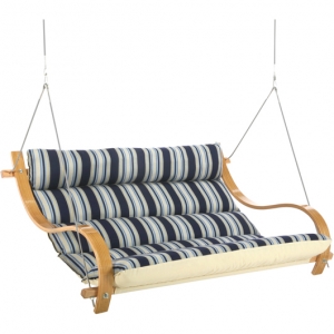 The Hamptons Summer Stripe Deluxe Cushioned Outdoor Double Swing