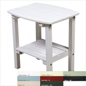 White Polyresin Side Table With Shelf