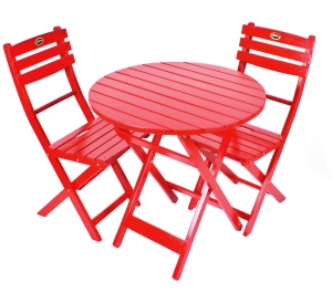 Red Acacia Folding Bistro Chair (Table Not Included)