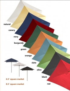 Orange 7.5 Ft. Square Metal Umbrella