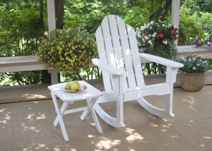 Surf White Adirondack Rocking Chair