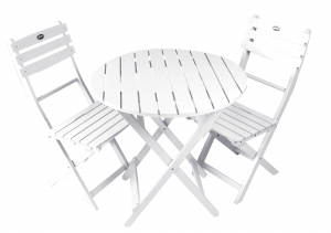White Acacia Folding Bistro Chair (Table Not Included)