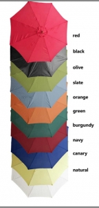Black 9 Ft. Wooden Market Umbrella