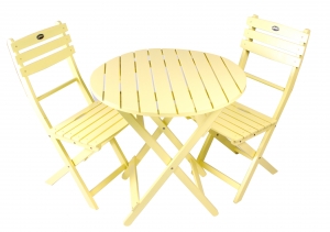 Yellow Acacia Folding Bistro Chair (Table Not Included)