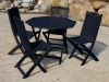 Black Acacia Painted Folding Chair (Table Not Included)