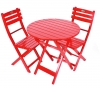Red Acacia Folding Bistro Table (Chairs Not Included)
