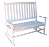 White Acacia Painted High Back Double Rocker