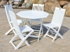 White Acacia Painted Folding Table (Chairs Not Included)